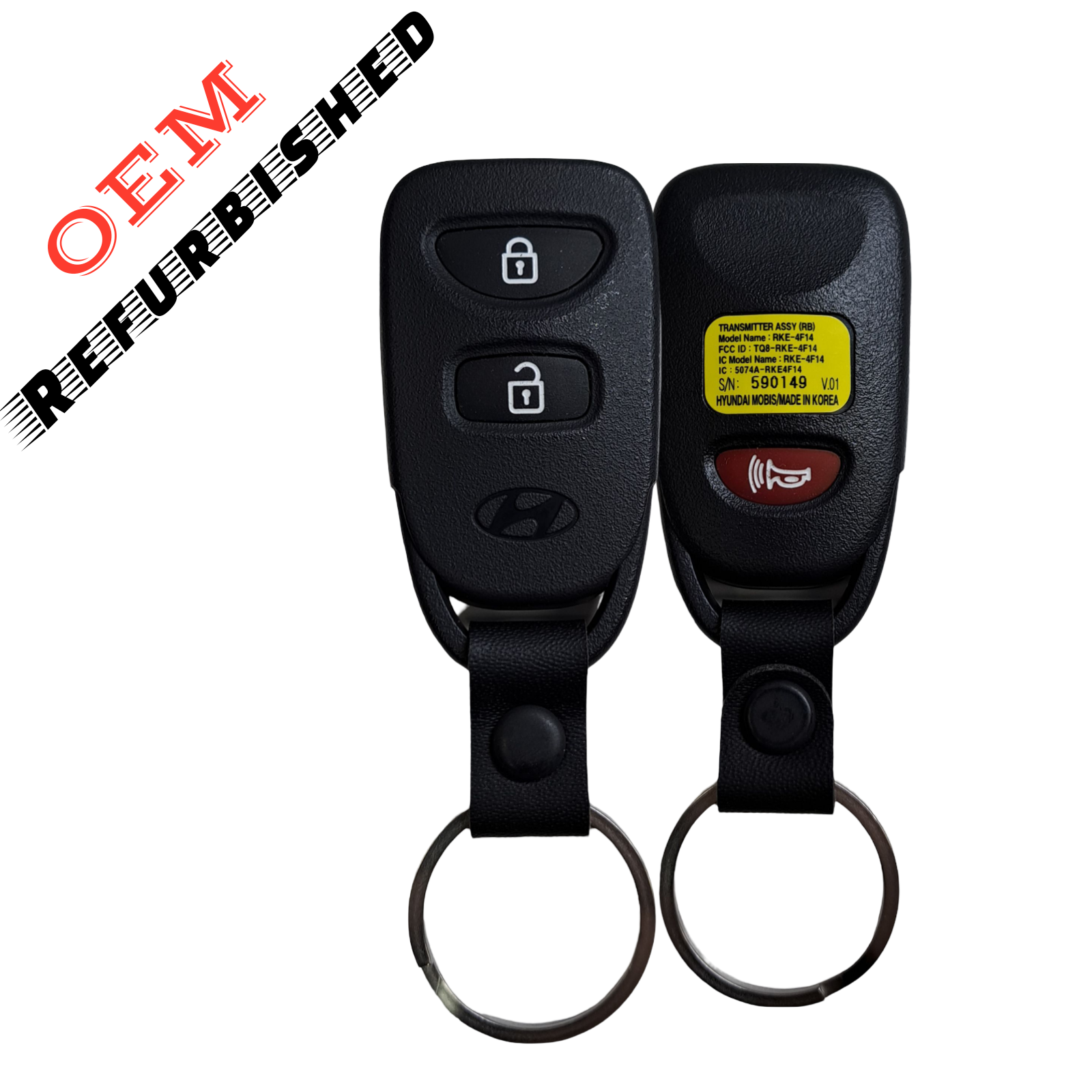 2014-2017 Hyundai Accent / 3-Button Keyless Entry Remote / PN: 95430-1R300 / TQ8RKE-4F14 (OEM Refurb)