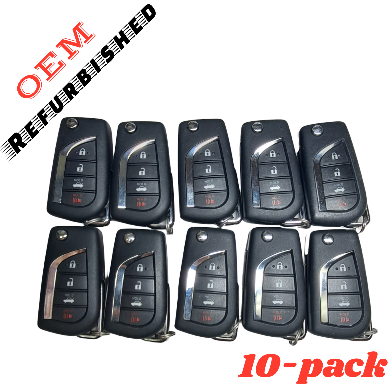 10-Pack 2018-2022 Toyota Camry / 4-Button Flip Key / PN: 89070-06790 / HYQ12BFB / H Chip (OEM Refurb)