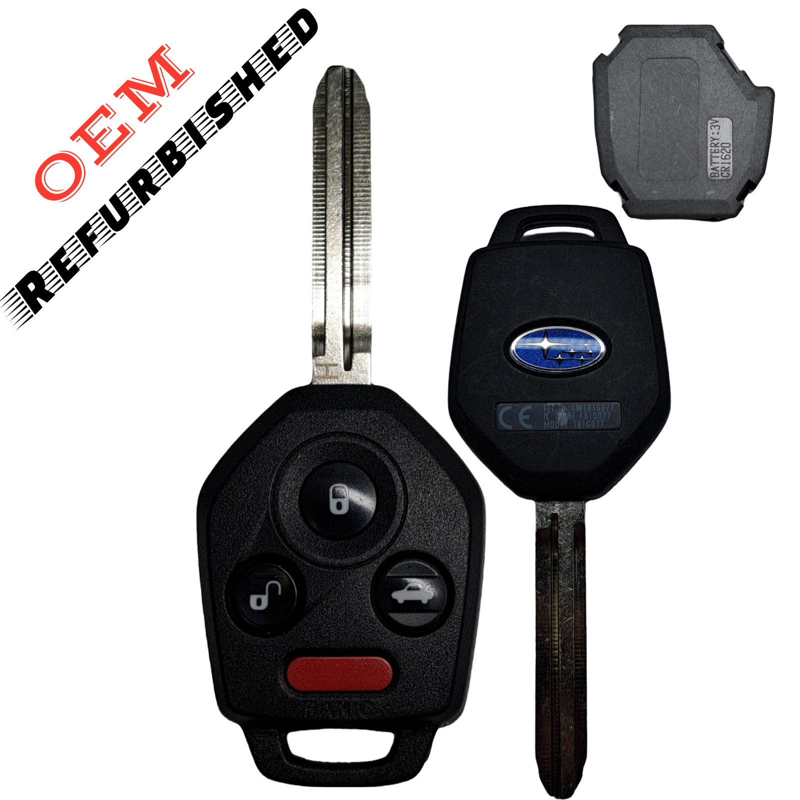 2019-2024 Subaru / 4-Button Remote Head Key / PN: 57497-XC01B / CWTB1G077 (H Chip)OEM Gray Interior Board (AFTERMARKET SHELL)