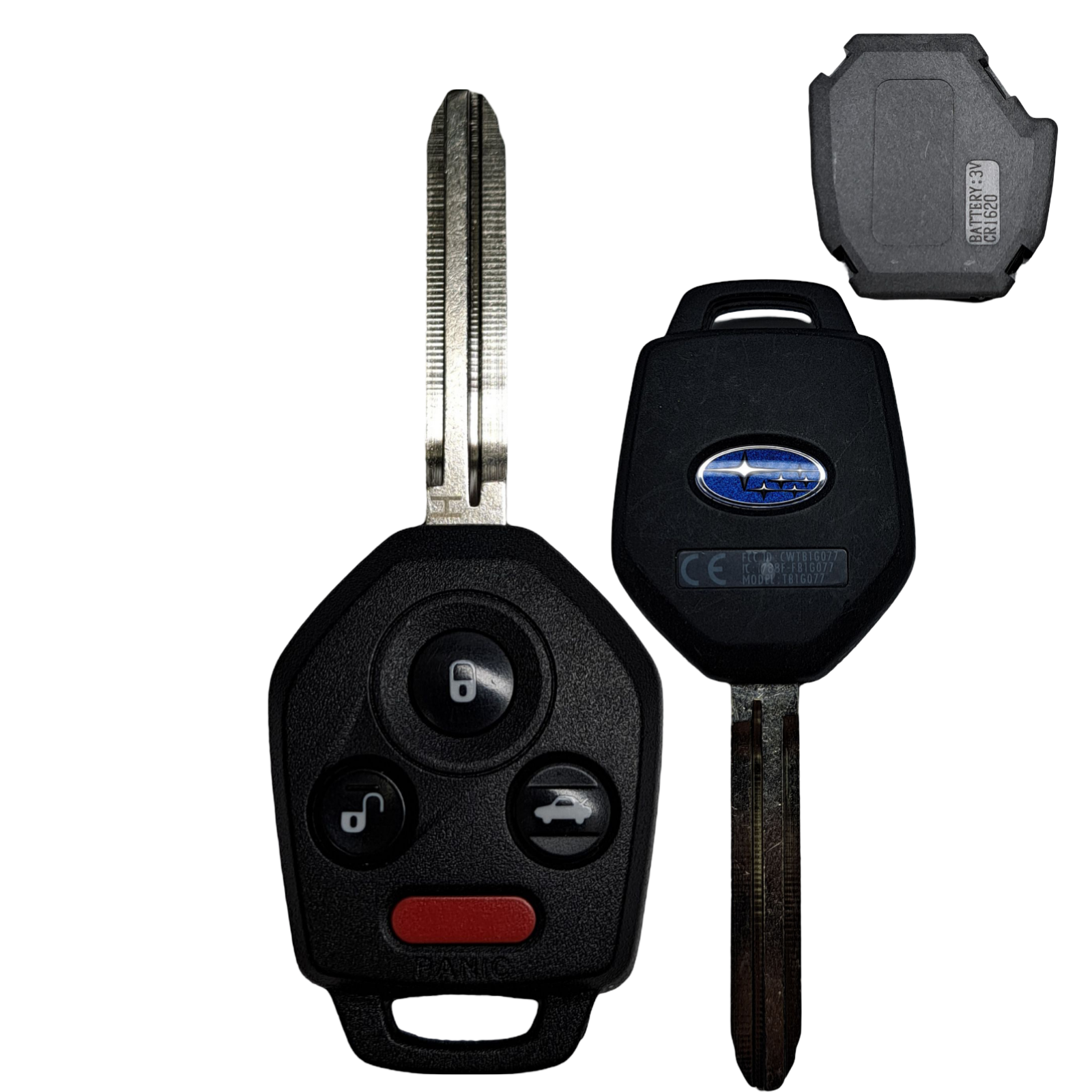 2019-2024 Subaru / 4-Button Remote Head Key / PN: 57497-XC01B / CWTB1G077 (H Chip)OEM Gray Interior Board (AFTERMARKET SHELL)