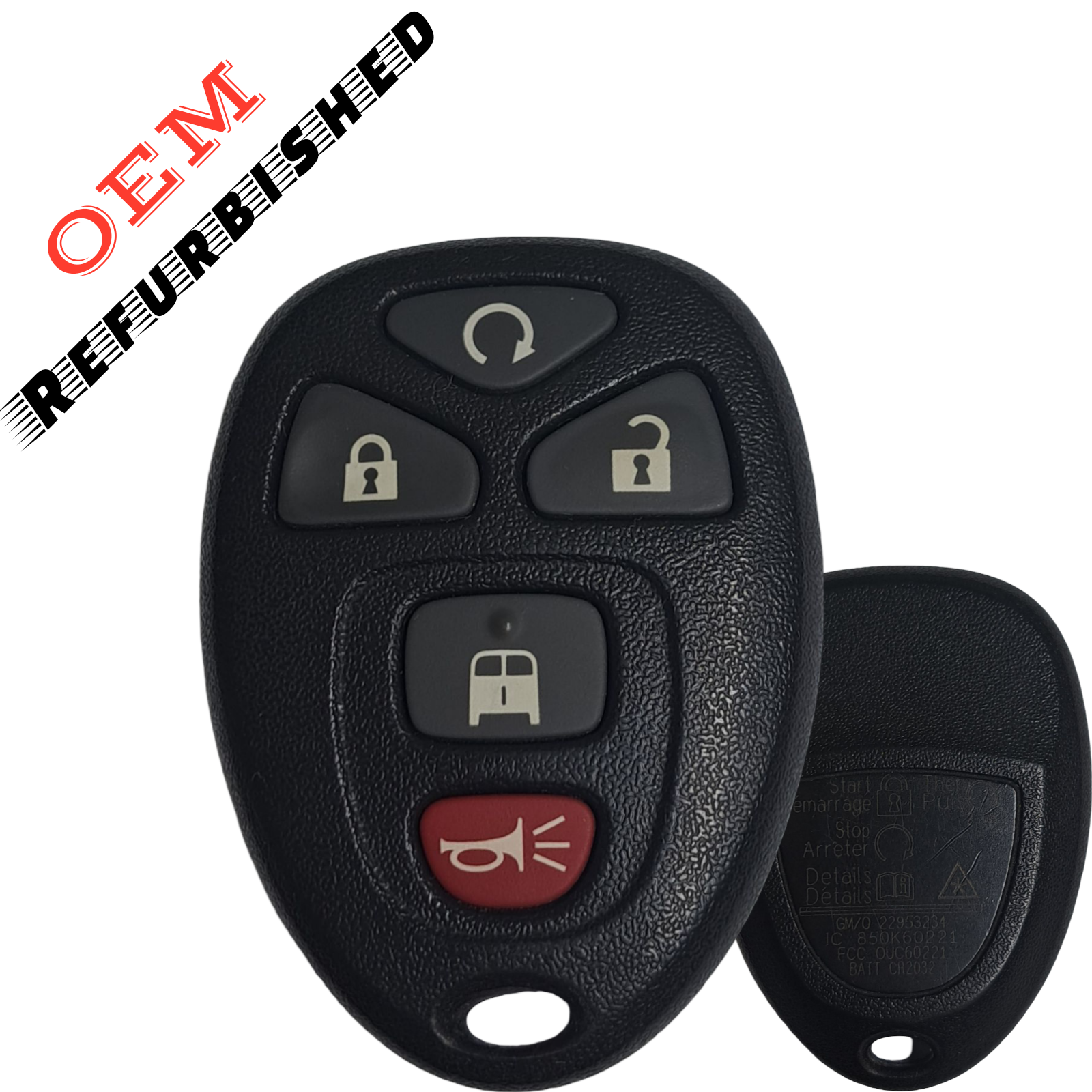 2007-2019 GM / 5-Button Keyless Entry Remote / PN: 22953234 / OUC60221 (OEM Refurb)