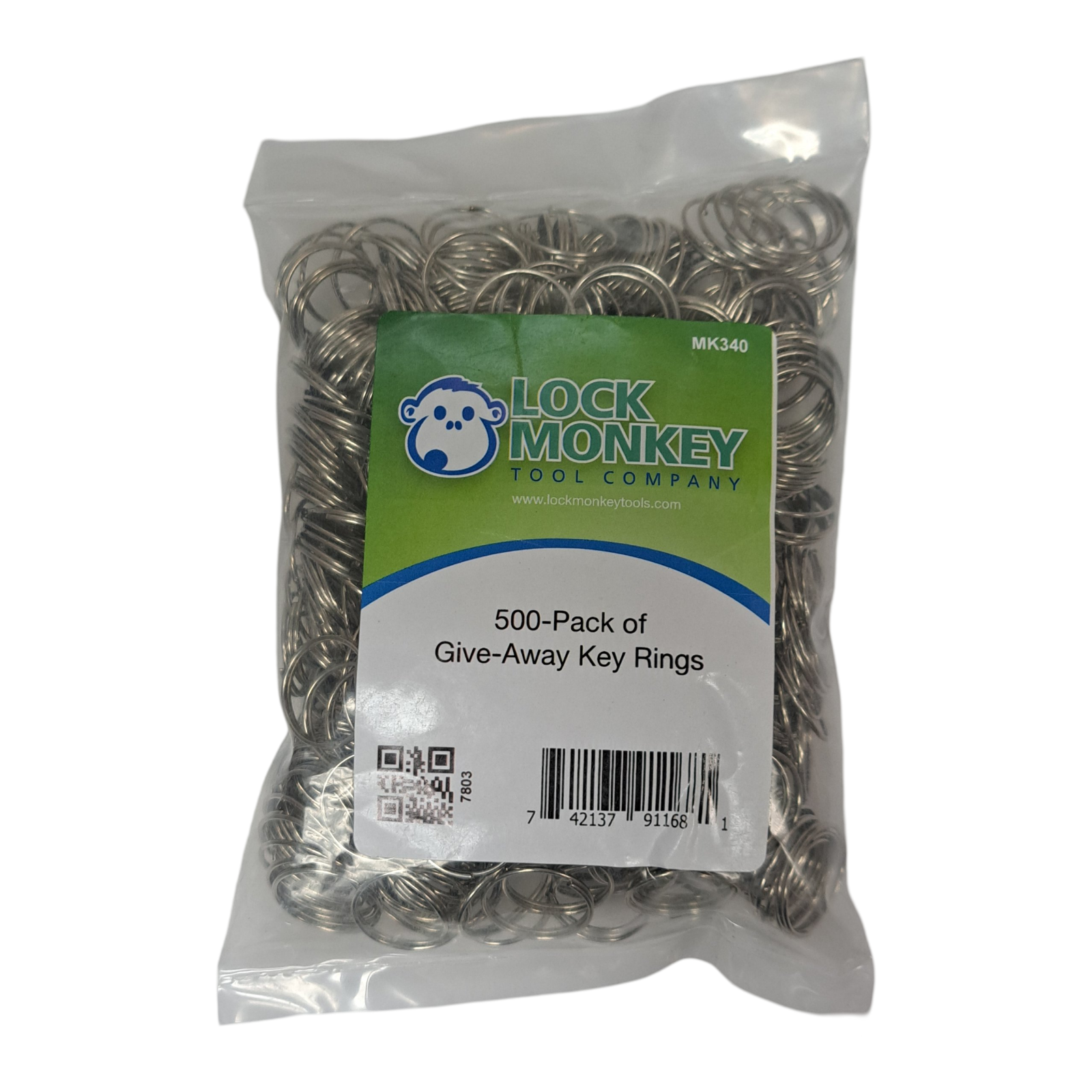 500 Pack of 3/4″ Give-Away Key Rings (MK340) (LOCK MONKEY)